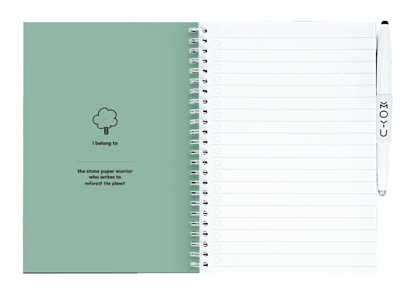 A5 erasable notebook Lovely Leaf inside front cover