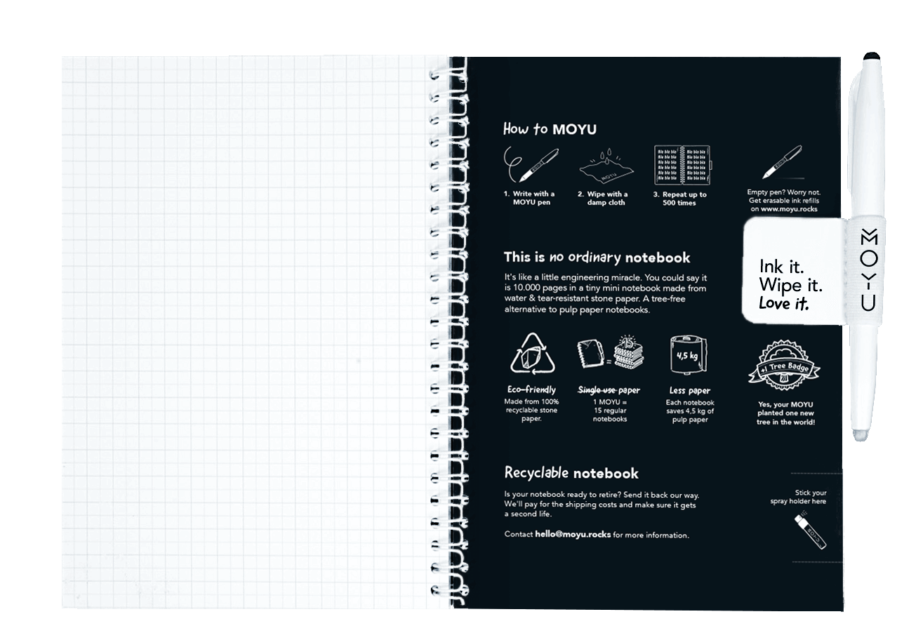 A5 erasable notebook Midnight Mountain inside back cover