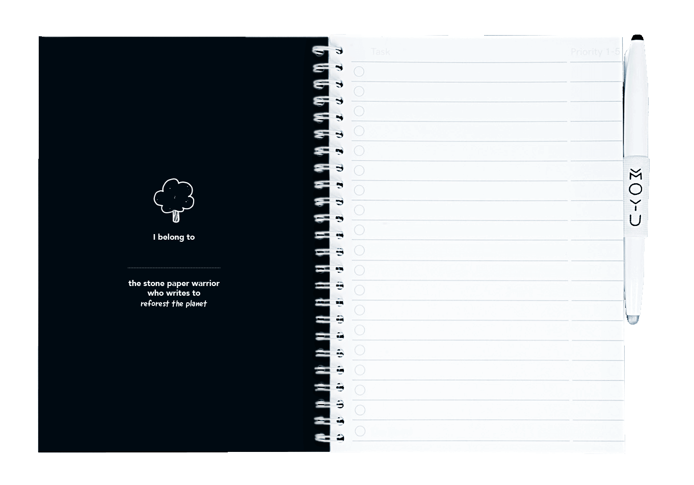 A5 erasable notebook Midnight Mountain inside front cover