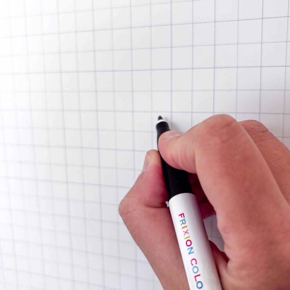 Black Pilot Frixion marker writing on Erasable flipchart sheet