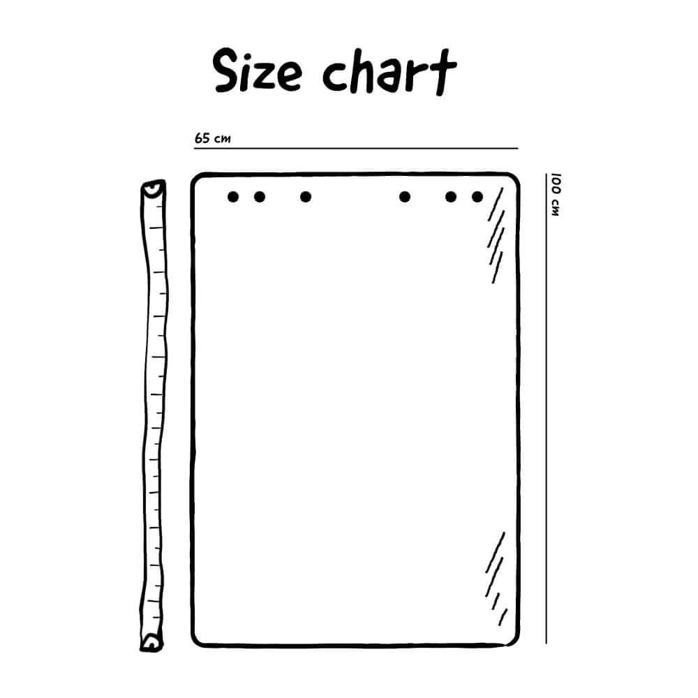 Erasable flipover sheets size chart