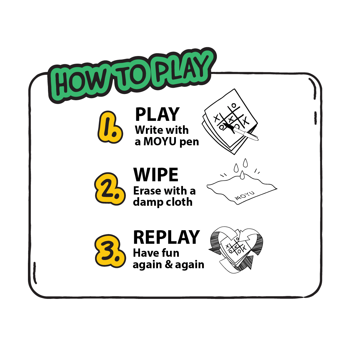 Erasable games instructions