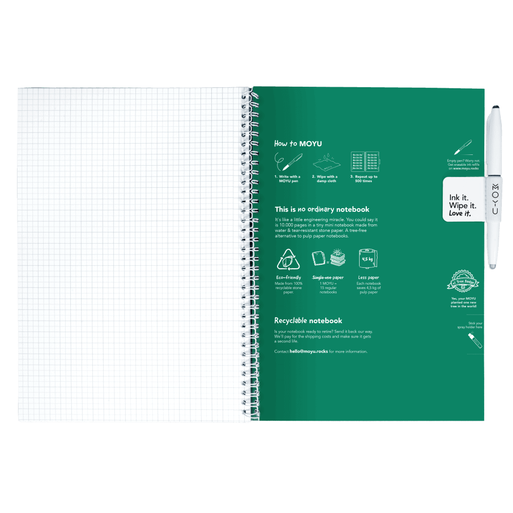 Erasable notebook A4 Forest Green inside back cover