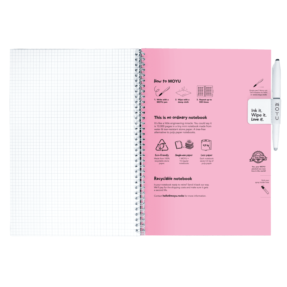 Erasable notebook A4 Love Garden inside back cover