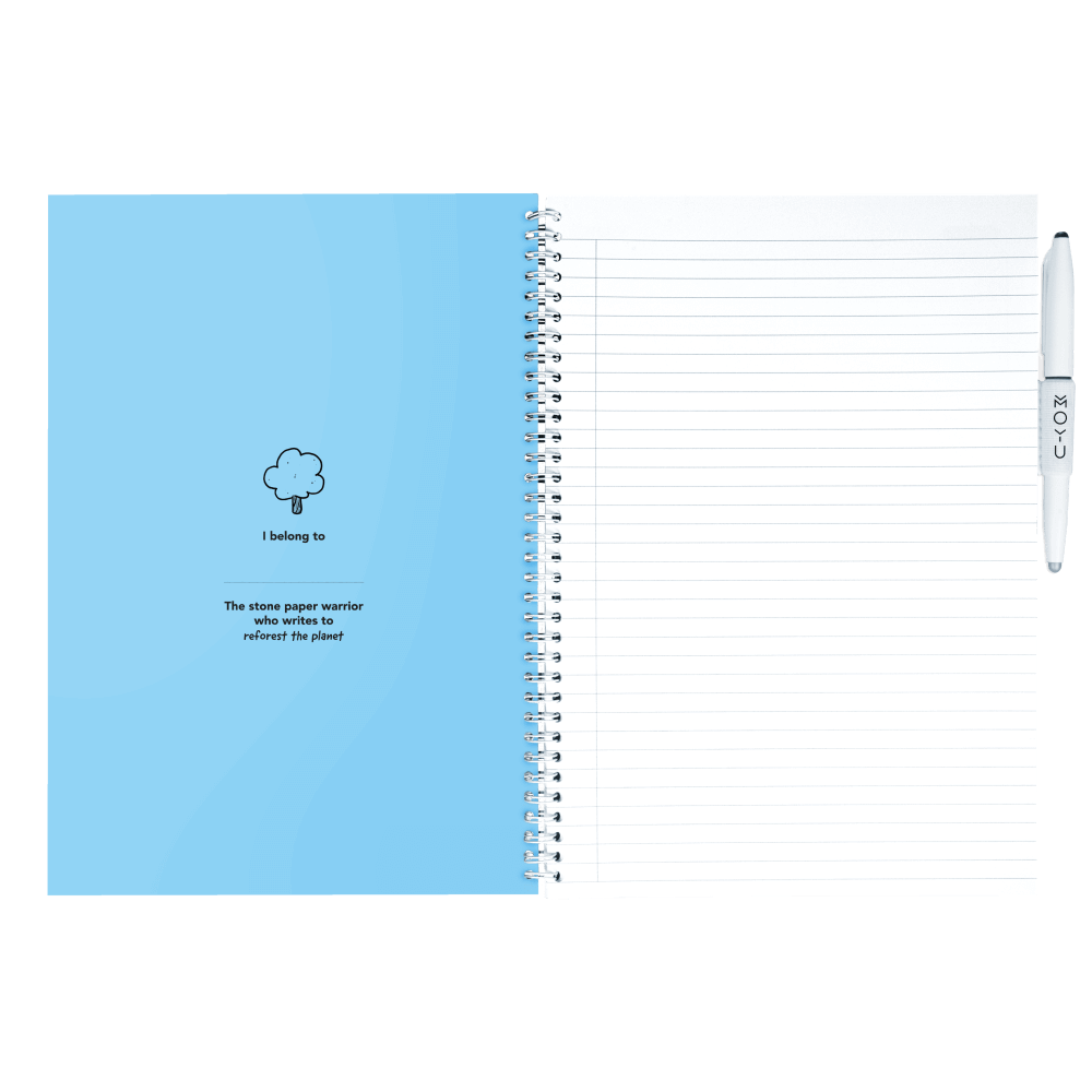 Erasable notebook A4 Sky Blue inside front cover