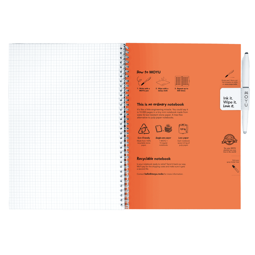 Erasable notebook A4 Sunset Orange inside back cover