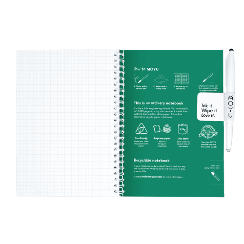Erasable notebook A5 Forest Green inside back cover