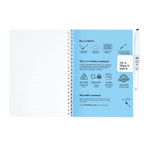 Erasable notebook A5 Sky Blue inside back cover