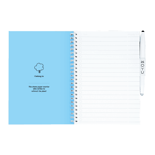 Erasable notebook A5 Sky Blue inside front cover