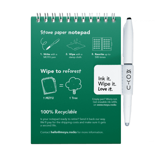 Erasable notebook A6 Forest Green inside back cover