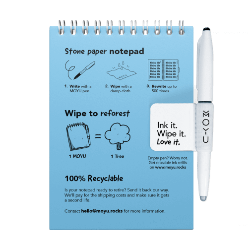 Erasable notebook A6 Sky Blue inside back cover