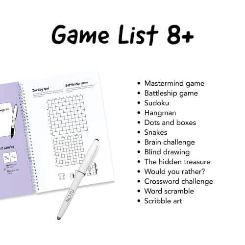 List of erasable games for 8 to 12 year olds