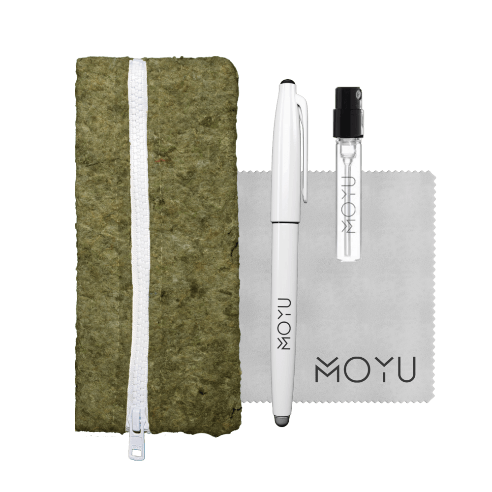 recycled-pencil-case-green-with-spray-cloth-pen