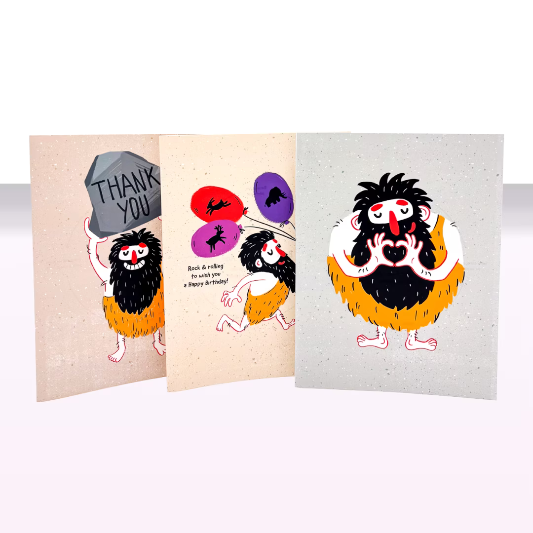 Caveman – Herbruikbare Bedankkaart