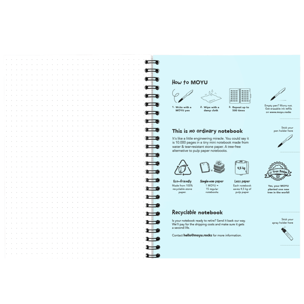 A5 erasable notebook Misty Mountain inside back cover