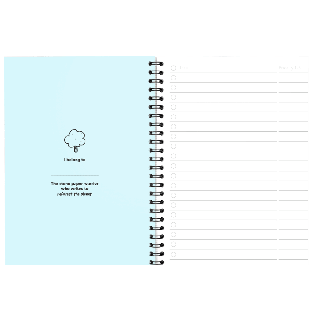 A5 erasable notebook Misty Mountain inside front cover