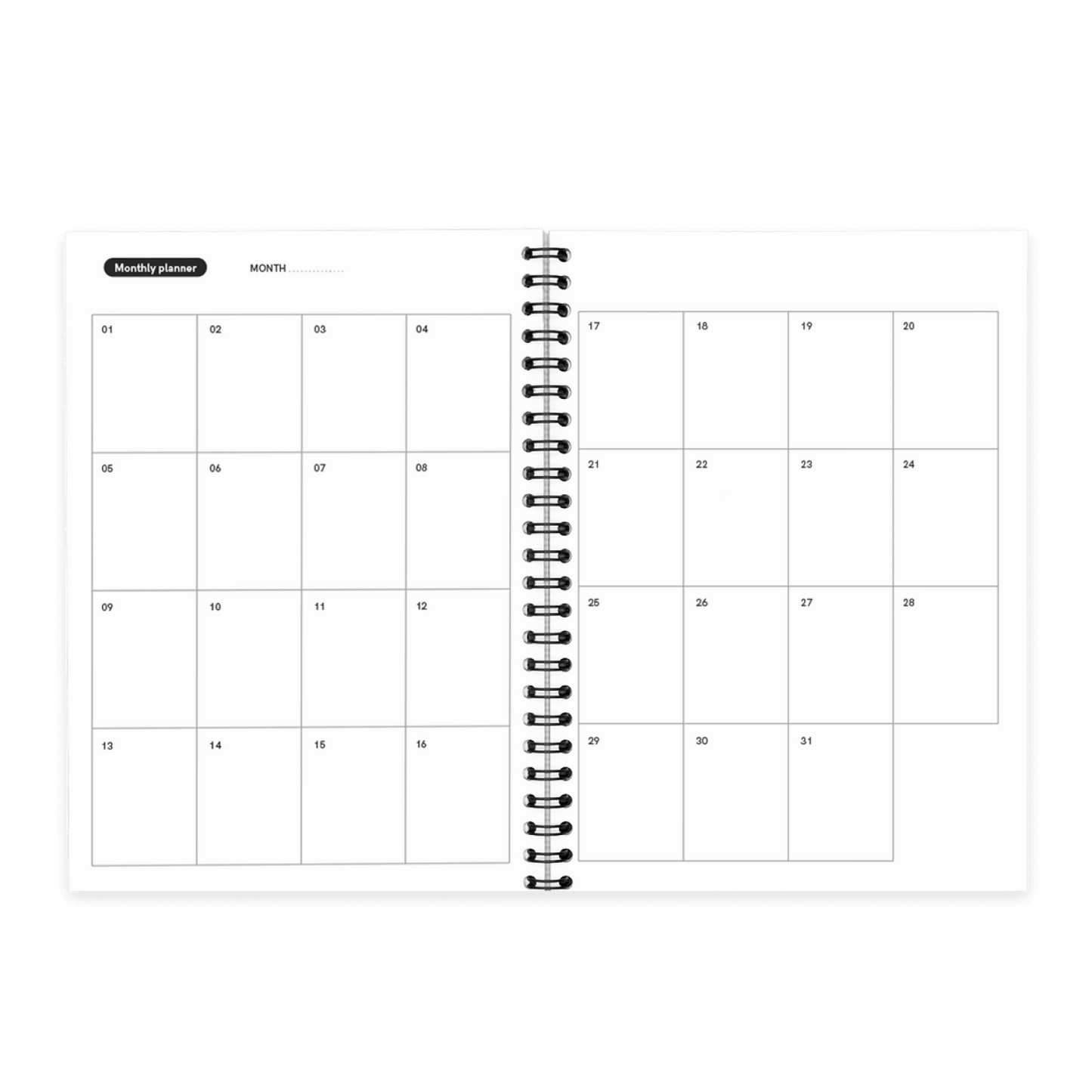 Business black A5 agenda month planner