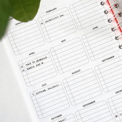 Monthly plan sheet in reusable agenda