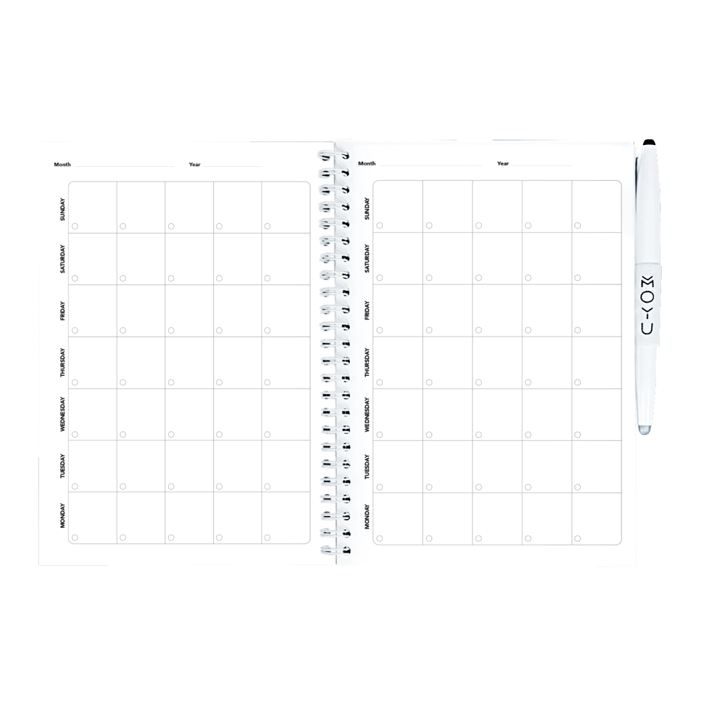 Erasable agenda A5 month planner pages