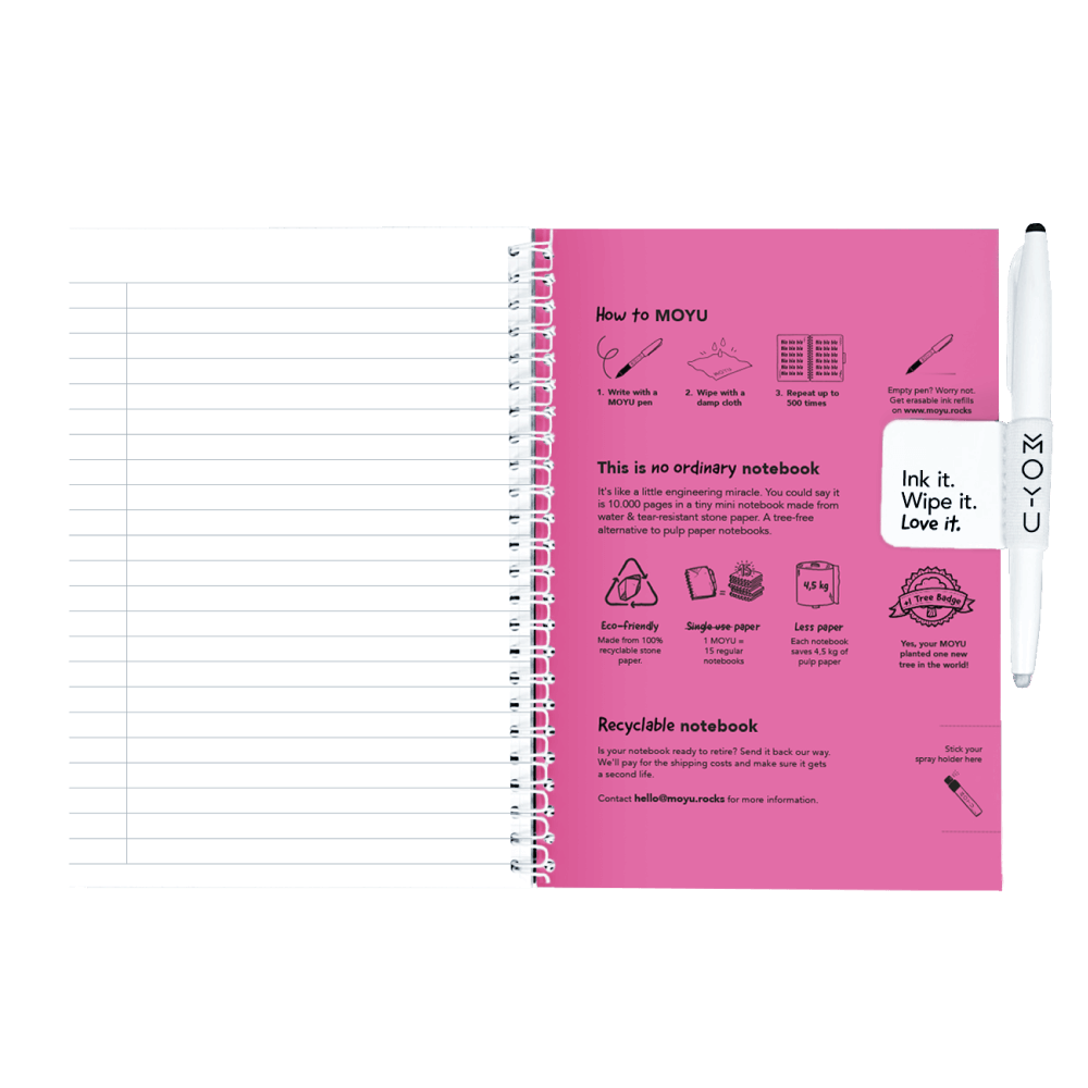 Erasable agenda A5 Passion Pink inside back cover