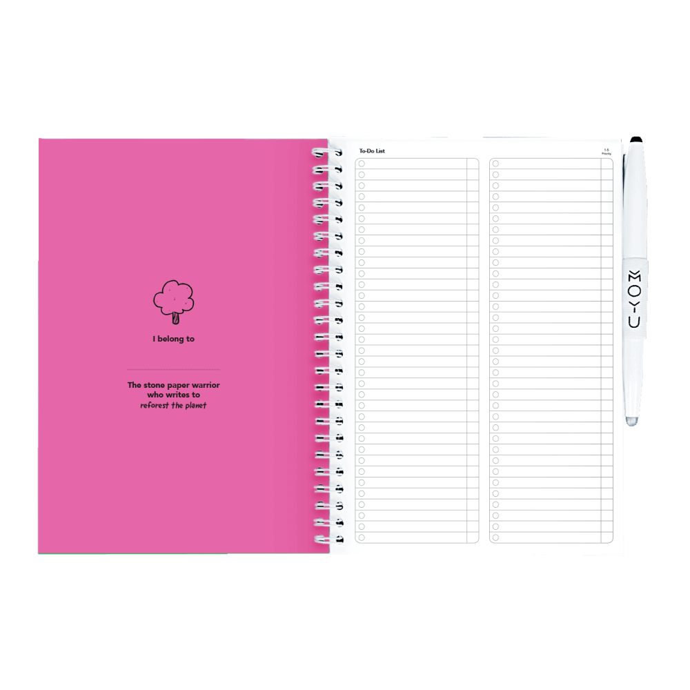 Erasable agenda A5 Passion Pink inside front cover