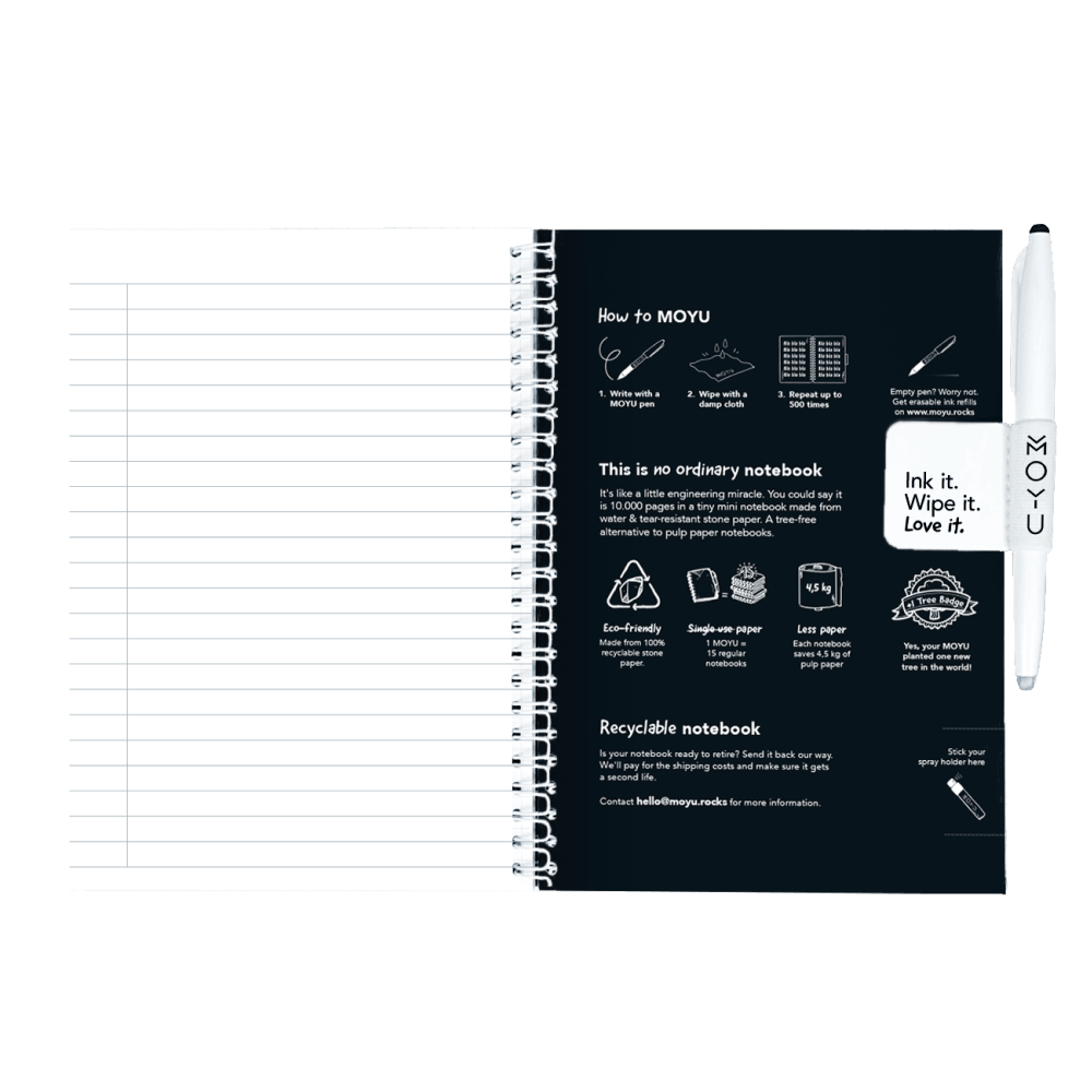 Erasable agenda A5 Pitch Black inside back cover