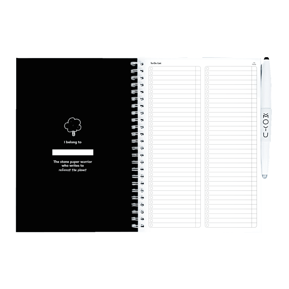 Erasable agenda A5 Pitch Black inside front cover