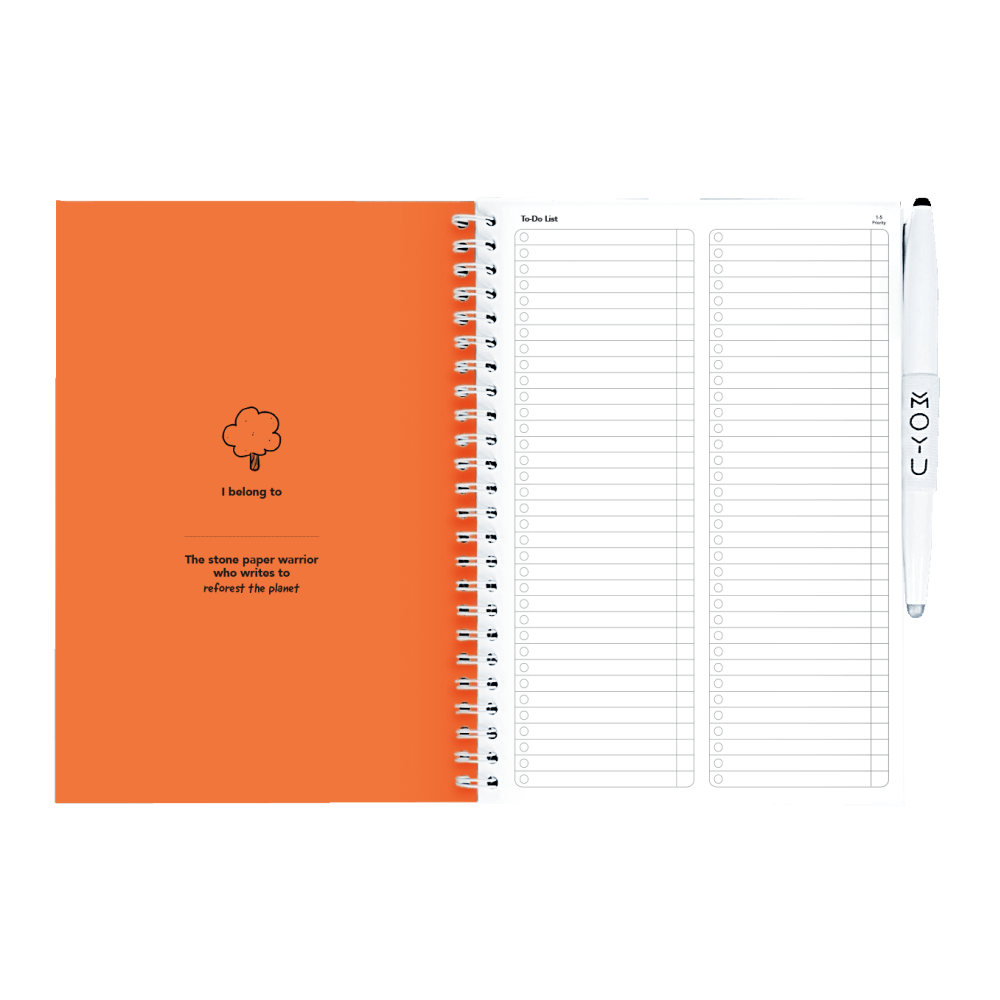 Erasable agenda A5 Sunset Orange inside front cover