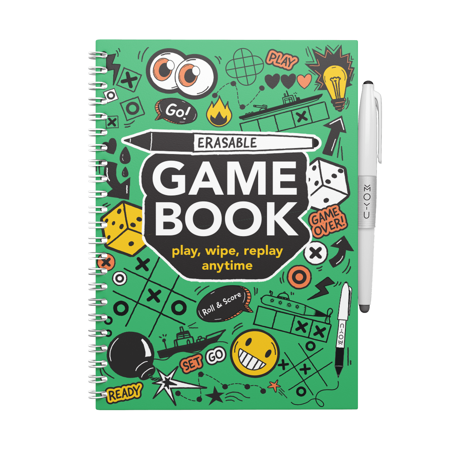 Erasable game book A5 frontcover with pen