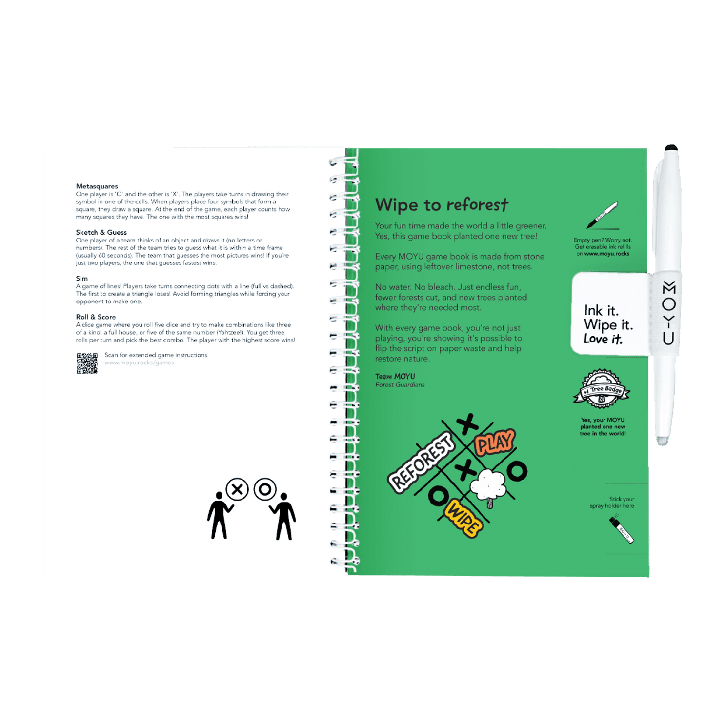 Erasable game book A5 inside backcover