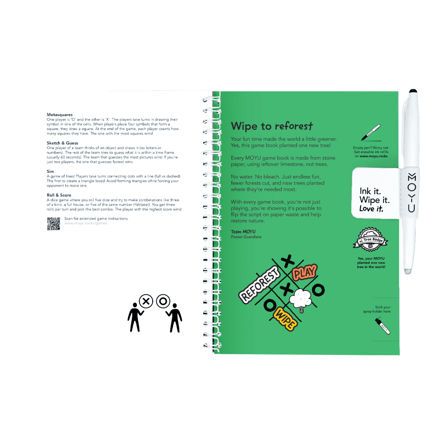 Erasable game book A5 inside backcover