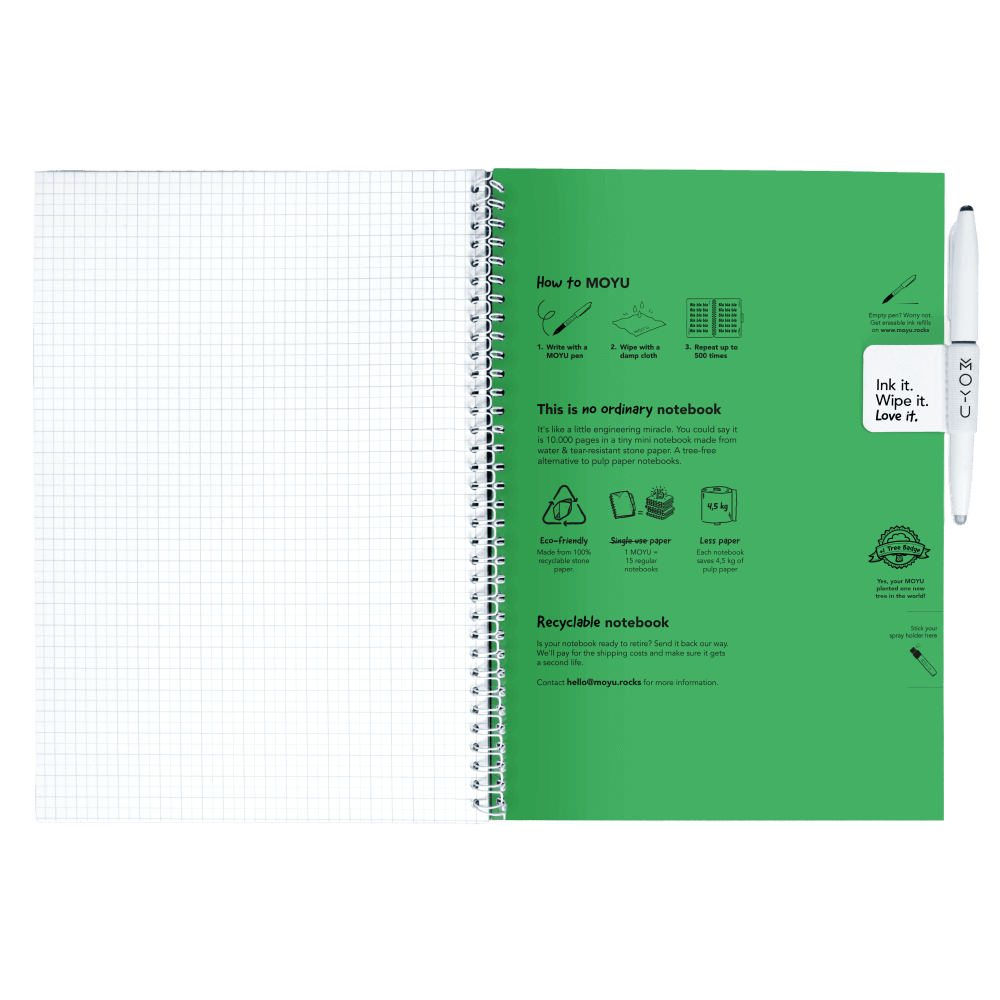 Erasable notebook A4 Flashy Moss inside back cover