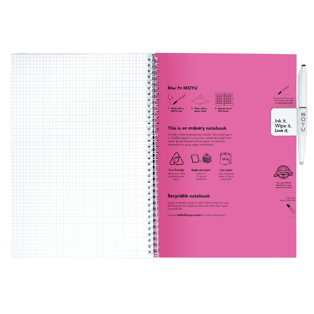 Erasable notebook A4 Passion Pink inside back cover