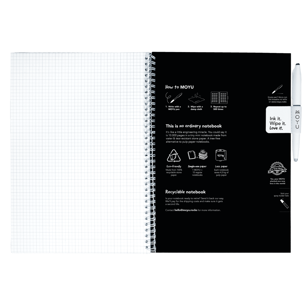 Erasable notebook A4 Pitch Black inside back cover