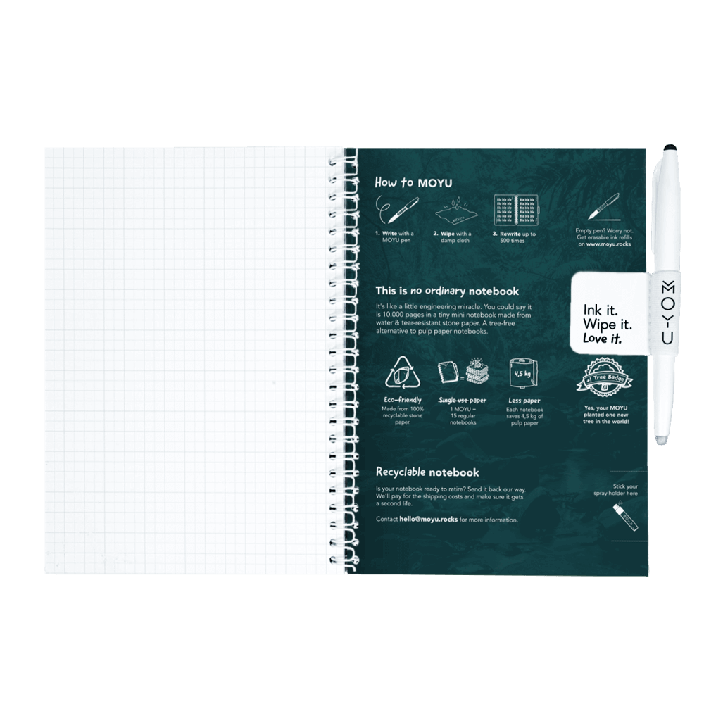 Erasable notebook A5 Adopt Rainforest inside back cover