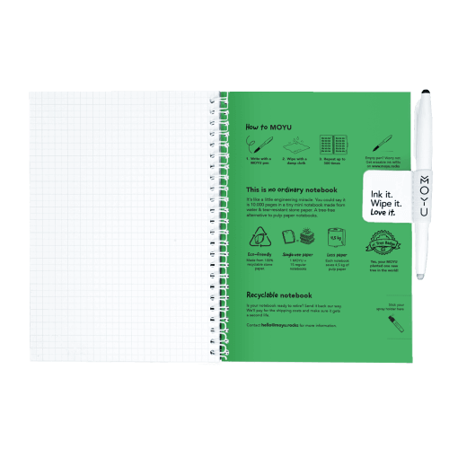 Erasable notebook A5 Flashy Moss inside back cover