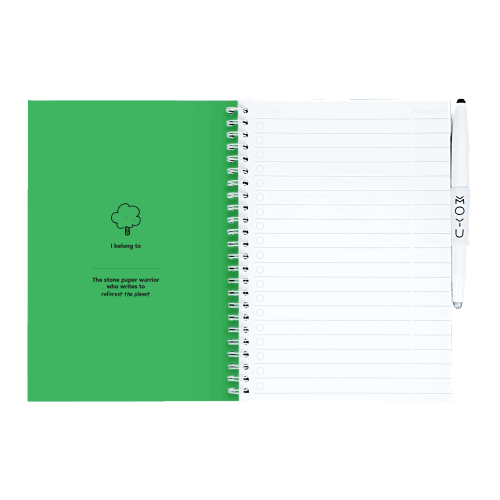 Erasable notebook A5 Flashy Moss inside front cover