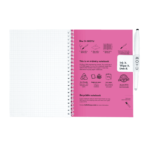 Erasable notebook A5 Passion Pink inside back cover