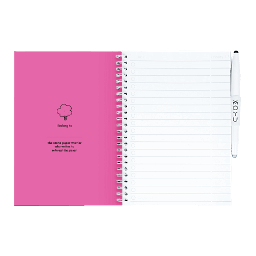 Erasable notebook A4 Passion Pink inside front cover