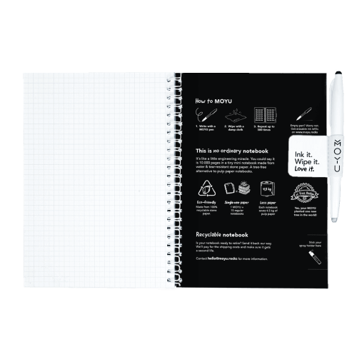 Erasable notebook A5 Pitch Black inside back cover