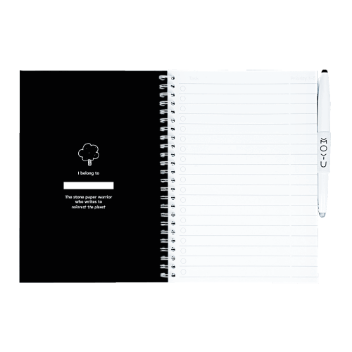 Erasable notebook A5 Pitch Black inside front cover