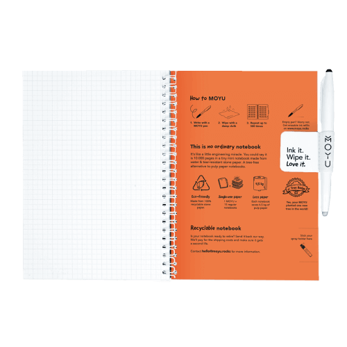 Erasable notebook A5 Sunset Orange inside back cover