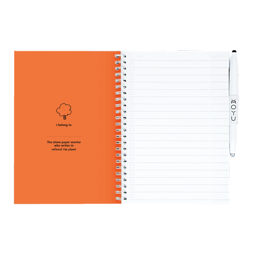 Erasable notebook A5 Sunset Orange inside front cover