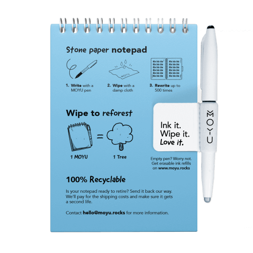 Erasable notebook A6 rocky Ice inside back cover