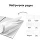 Notebooks with multipurpose pages: dotted, grid, lines, blank, to-do lists, and week planners.