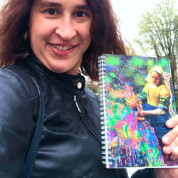 Kaylee Spivey with Punk Milkmaid notebook
