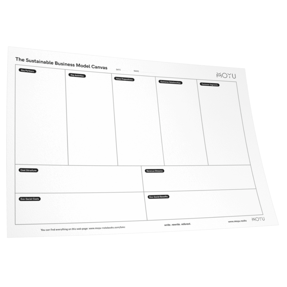 Erasable Business Model Canvas MOYU Desk Placemats