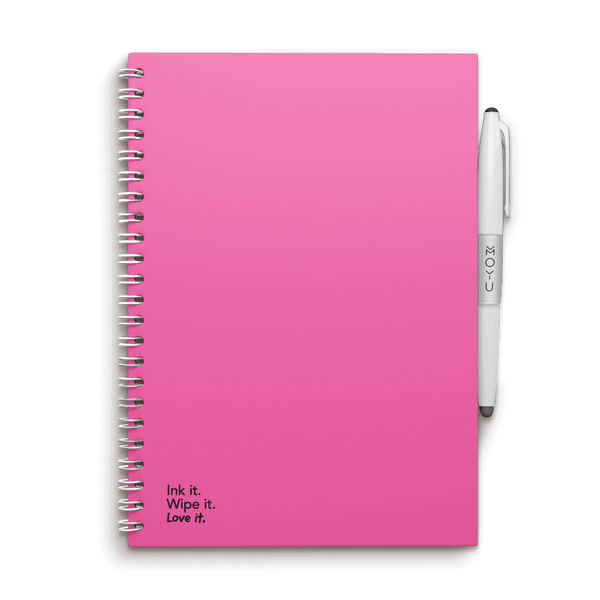 Premium Recycled Donated Fabric Pink Digital Dash Print A5 Notebook