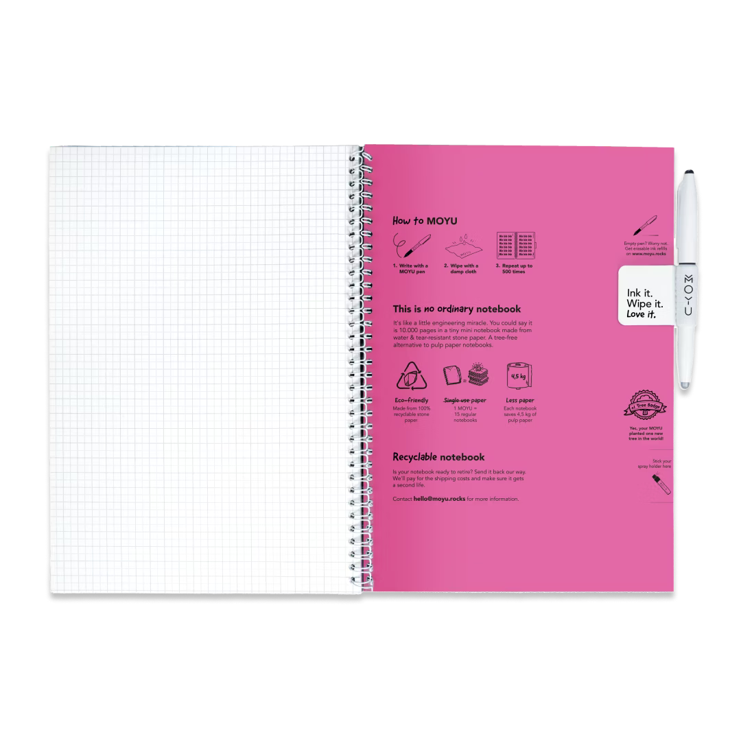 Erasable Notebook A4 - Passion Pink