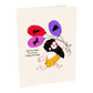 Reusable Happy Birthday card with a cartoon caveman and balloons on a white background
